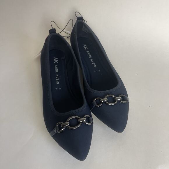 Anne Klein Shoes - Anne Klein AK Iflex Akodenna Navy Flats Women’s Doll Shoes Size 10M Navy Blue